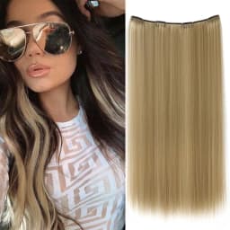 22inchs Colorful Straight Clip-in Hair Extension For women Long Synthetic Hairpiece Heat-resistant Easy to wear-Daily/Festival