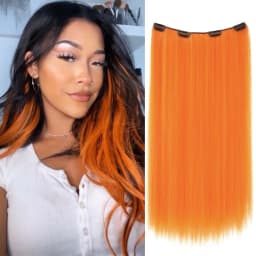 22inchs Colorful Straight Clip-in Hair Extension For women Long Synthetic Hairpiece Heat-resistant Easy to wear-Daily/Festival