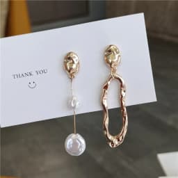 LATS Elegant Asymmetrical Baroque Pearl Stud Earrings for Ladies and Girls Personality Irregular Fashion Jewelry Party Gifts