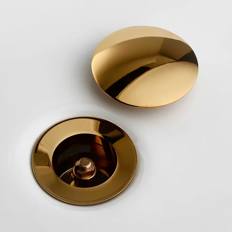 Brushed Gold Basin Sink Drain Corrosion Resistant Easy To Clean Pop Up Drainer Button Round Hole Bathroom Hotel