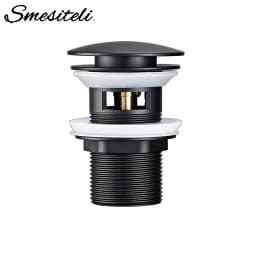Smesiteli Accessories Bathroom Sink Pop-Up Alba Matte Black Waste Pipe First-Class Stopper Strainer With Hole Sewer Plug