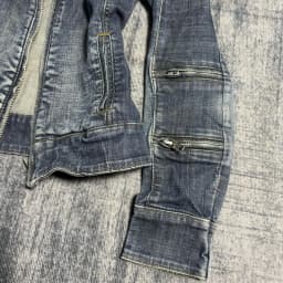 Streetwear Casual Dark Wash Fitted Denim Jacket Women Heavy Multi Zipper High Collar Detail Fashion Coat Top Slim Fit Soft Y2K