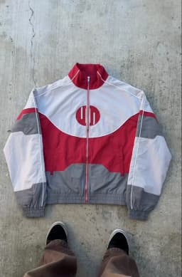 Y2K Loose Red White Spliced Bomber Jacket Oversized Zipper Racing Jacket Men Women Casual Sports Light Jackets Windproof Coat