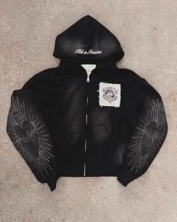 American Retro Rock Gothic Graphic Fur Collar Loose Zipper Sweatshirt Men's Y2K New Harajuku Punk Casual Joker Hoodie Streetwear