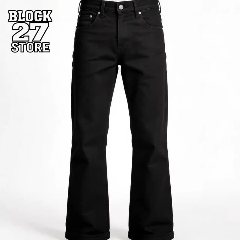 Mens Jeans Harajuku American Retro Black Flared Denim Pants Loose Straight Wide Leg Streetwear Summer Casual Vintage Unisex New
