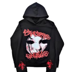 2025 American retro personalized hoodie trendy sports sweatshirt Y2K letter pattern printed hooded sweatshirt street wear