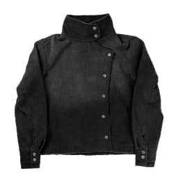 Y2k Fencing Jacket Vintage Wash Gradient Irregular Buttons Unisex Jacket Gothic Harajuku Streetwear Canvas Cotton Casual Jacket