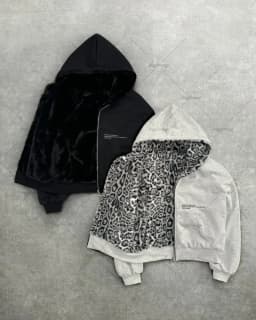 Leopard Print Two Sides Retro Fashion Wearing Loose Zipper Hoodie Men High Street Trend Punk Casual Oversized Sweatshirts Women