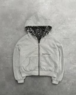 Leopard Print Two Sides Retro Fashion Wearing Loose Zipper Hoodie Men High Street Trend Punk Casual Oversized Sweatshirts Women