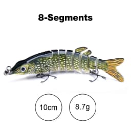 TREHOOK 10cm/12.5cm Pike Wobblers for Fishing Artificial Bait Hard Multi Jointed Swimbait Crankbait Lifelike Fishing Lure Tackle