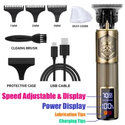 New Hair Clipper For Men's Beard Shaver Professional Version of Wireless Electric Hair Trimmer Retro T9 Hair Cutting Machine