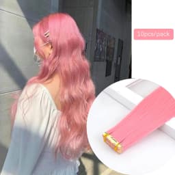 10pcs/pack Tape In Hair Extensions Invisible Adhesive Synthetic Colored Tape In Hair Extension Pink Purple Blue Colorful Hair