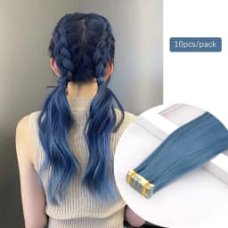 10pcs/pack Tape In Hair Extensions Invisible Adhesive Synthetic Colored Tape In Hair Extension Pink Purple Blue Colorful Hair