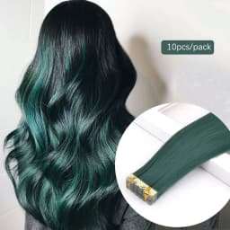 10pcs/pack Tape In Hair Extensions Invisible Adhesive Synthetic Colored Tape In Hair Extension Pink Purple Blue Colorful Hair
