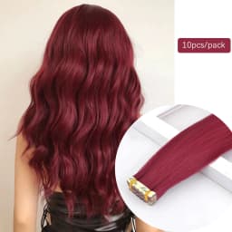 10pcs/pack Tape In Hair Extensions Invisible Adhesive Synthetic Colored Tape In Hair Extension Pink Purple Blue Colorful Hair
