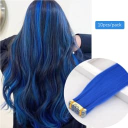 10pcs/pack Tape In Hair Extensions Invisible Adhesive Synthetic Colored Tape In Hair Extension Pink Purple Blue Colorful Hair