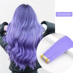 10pcs/pack Tape In Hair Extensions Invisible Adhesive Synthetic Colored Tape In Hair Extension Pink Purple Blue Colorful Hair