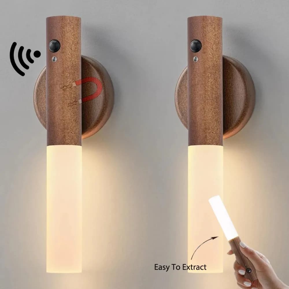 Auto LED Night Light Magnetic Multifunctional Smart Motion Sensor USB Rechargeable TYPE-C Wireless Closet Wardrobe Lamp