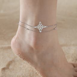 Jeshayuan Witchcraft Pentagram Anklet For Women Jewish Hebrew Tetragrammaton Anklet Witch Knot Anklets Amulet Jewelry Gift