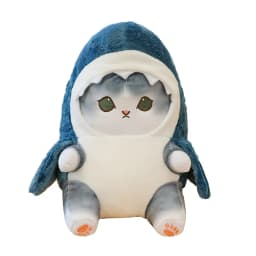New Shark Cat Doll Childrens Shark Plush Toy Cushion Kitten Cartoon Body Pillow Sofa Pillow Birthday Gift for Men and Women