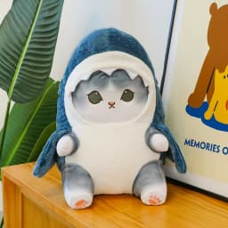 New Shark Cat Doll Childrens Shark Plush Toy Cushion Kitten Cartoon Body Pillow Sofa Pillow Birthday Gift for Men and Women