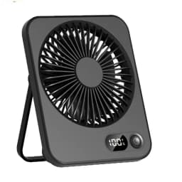 Portable Desk Fan USB Rechargeable Fan 180° Tilt Folding Personal Fan With Power Display 5 Speeds Ultra Quiet Table