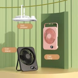 Portable Desk Fan USB Rechargeable Fan 180° Tilt Folding Personal Fan With Power Display 5 Speeds Ultra Quiet Table