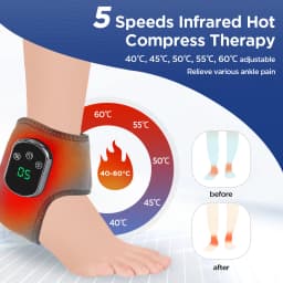 Electric 3-in-1 Ankle Calf Foot Vibration Heated Massager 6 Level Hot Compress Massage Wrist Ankle Brace Leg Hand Foot Relax