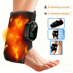 Electric 3-in-1 Ankle Calf Foot Vibration Heated Massager 6 Level Hot Compress Massage Wrist Ankle Brace Leg Hand Foot Relax