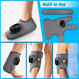 Electric 3-in-1 Ankle Calf Foot Vibration Massager 6 Levels Hot Compress Massage Ankle Brace Plantar Fascia Foot Muscle Relax