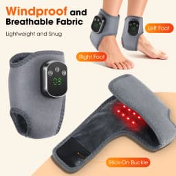 Red Light Cordless Heated Ankle Massager 660nm 40 LED Beads, Vibration Massage Foot Hand Wrap,Ankle Wrist Neck Brace for Choose