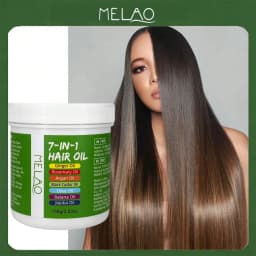 MELAO 7-in-1 Hair Oil, with Ginger, Rosemary, Argan & Black Castor Oil, Nourishing Scalp & Hair Oil for Dry, Damaged Hair