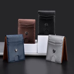 Slim Wallet for Men-Leather Money Clip Mens Wallets-RFID Blocking Front Pocket Bifold Credit Card Holder