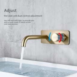 Bathroom Faucet Wall Mounted Mixer Sink Tap Dual Control Single Handle Faucet Solid Brass Rose Gold Tap Hot And Cold Water