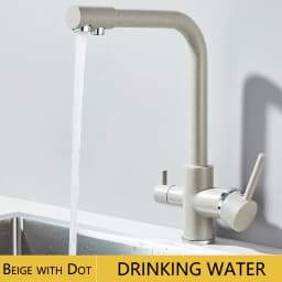 Chrome Kitchen Faucet Dual Swivel Spout Drinking Water Filter Brass Purifier Vessel Sink Mixer Tap Hot and Cold Water Torneira