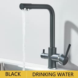 Chrome Kitchen Faucet Dual Swivel Spout Drinking Water Filter Brass Purifier Vessel Sink Mixer Tap Hot and Cold Water Torneira
