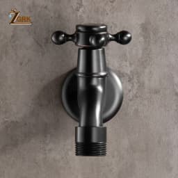 ZGRK Brass Black Faucet Bathroom Washing Machine Faucet Mop Taps Toilet Corner Faucet Tap Garden Outdoor Mixer Double Using