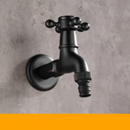 ZGRK Brass Black Faucet Bathroom Washing Machine Faucet Mop Taps Toilet Corner Faucet Tap Garden Outdoor Mixer Double Using