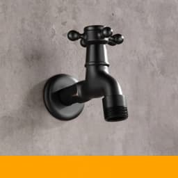 ZGRK Brass Black Faucet Bathroom Washing Machine Faucet Mop Taps Toilet Corner Faucet Tap Garden Outdoor Mixer Double Using