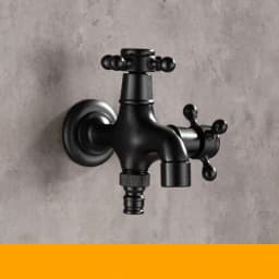 ZGRK Brass Black Faucet Bathroom Washing Machine Faucet Mop Taps Toilet Corner Faucet Tap Garden Outdoor Mixer Double Using