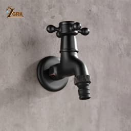 ZGRK Brass Black Faucet Bathroom Washing Machine Faucet Mop Taps Toilet Corner Faucet Tap Garden Outdoor Mixer Double Using