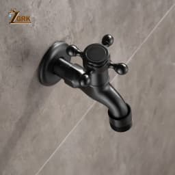 ZGRK Brass Black Faucet Bathroom Washing Machine Faucet Mop Taps Toilet Corner Faucet Tap Garden Outdoor Mixer Double Using