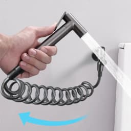 Wall Mounted Toilet Shower Bidet Spray Gun Faucet Set with Spring PVC SS Hose Chrome/Black/Grey Metal Brass for Bathroom