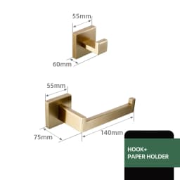 Matte Gold Towel Rack 304 stainless steel Towel Bar Double Towel Shelf Paper Holder Tissue Holder Toilet Brush Holder