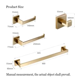 Matte Gold Towel Rack 304 stainless steel Towel Bar Double Towel Shelf Paper Holder Tissue Holder Toilet Brush Holder