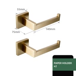 Matte Gold Towel Rack 304 stainless steel Towel Bar Double Towel Shelf Paper Holder Tissue Holder Toilet Brush Holder