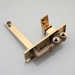 KEMAIDI Golden Plated Bathroom Sink Faucet Wall Mounted Washbasin Faucet Tap Concealed Crane Hot and Cold Water Faucet Mixer