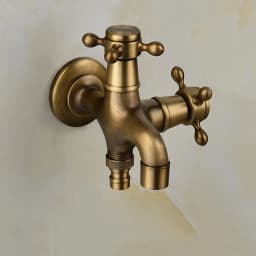 High Quality Total Brass Brushed Double Using Washing Machine Faucet Bathroom Corner Faucet Tap Garden Outdoor Tap
