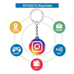 Universal NFC Epoxy Google Review Keychain Facebook Instagam for iPhone/Android Tap URL Writing Social Business Review Cards