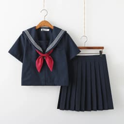 Navy blue JK uniform Autumn Summer Short/long Sleeve Japanese School Uniforms For Girls Sailor Pleated Skirt JK Sets Uniform